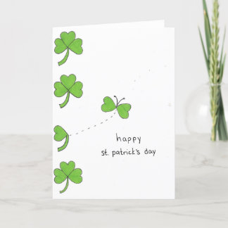Clover Butterfly St. Patrick's Day Folding Card Feiertagskarte