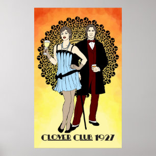 Clover Club 1920 Art Nouveau Poster
