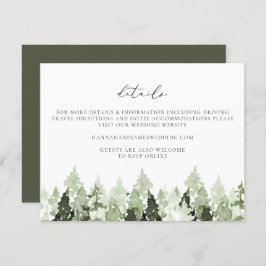 CLOVER Earthy Green Pine Tree Wedding Details Card Einladung