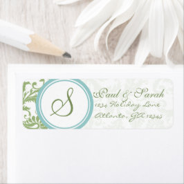Clover Green und Aqua Blue Wedding Label