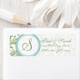 Clover Green und Aqua Blue Wedding Label