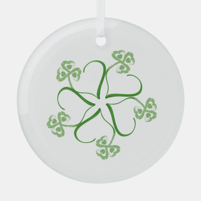 Clover Heart Ornament Aus Glas (Vorderseite)
