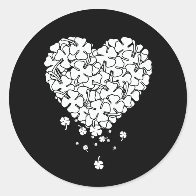 Clover Heart Runder Aufkleber (Vorderseite)