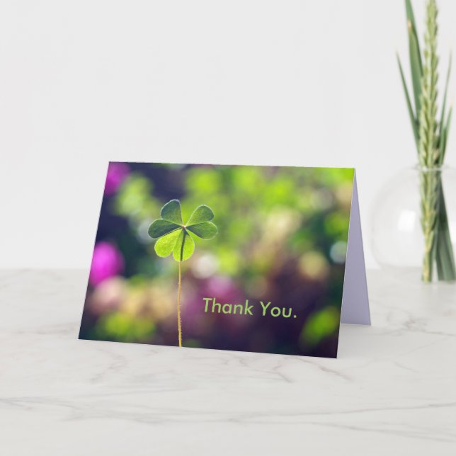 Clover in Green & Purple Garden Wird Greeting Card Dankeskarte (Vorderseite)