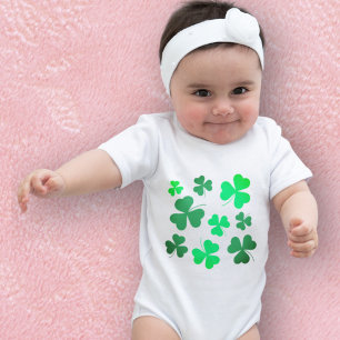 Clover Kleeblatt Irland Irish St Patricks Day Baby Strampler