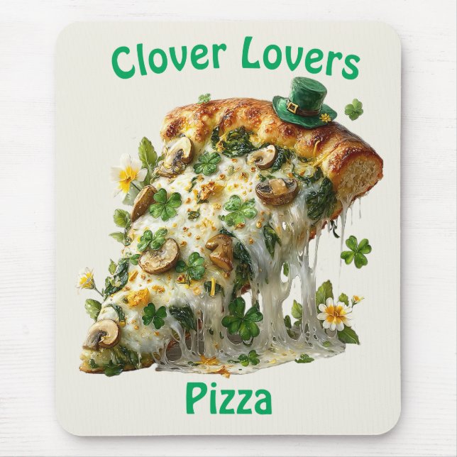 Clover Lovers Pizza St. Patrick’s Day Mousepad (Vorne)