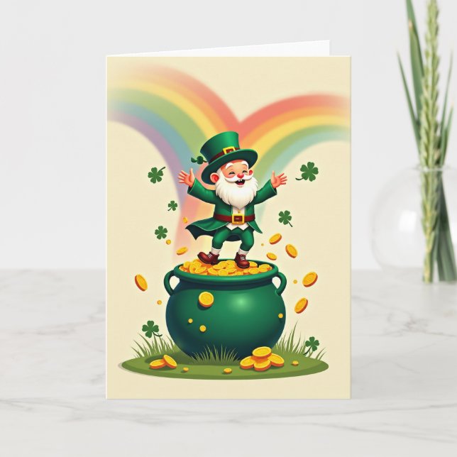 Clover Luck Leprechaun Scene Card Karte (Vorderseite)