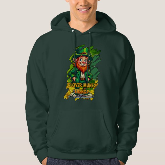 Clover Money Energy – Lucky Leprechaun - camiseta Hoodie (Vorderseite)