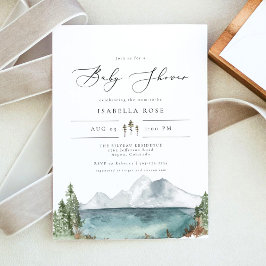 CLOVER- Mountain Lake Boho Rustic Baby Shower Einladung