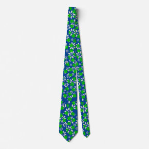 Clover Muster 01w blauer BG Krawatte