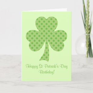 Clover Polka dots St Patricks Tag Grün Geburtstag Karte