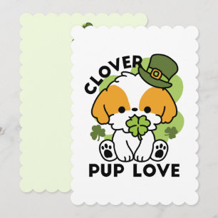 Clover Pup Liebe - St. Patrick's Day Dog Design Feiertagskarte