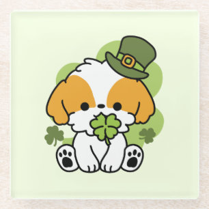Clover Pup Liebe - St. Patrick's Day Dog Design Glasuntersetzer