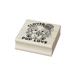Clover Pup Liebe - St. Patrick's Day Dog Design Gummistempel