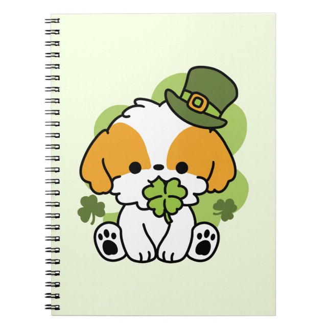 Clover Pup Liebe - St. Patrick's Day Dog Design Notizblock (Vorderseite)