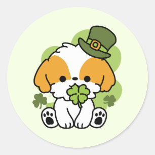 Clover Pup Liebe - St. Patrick's Day Dog Design Runder Aufkleber