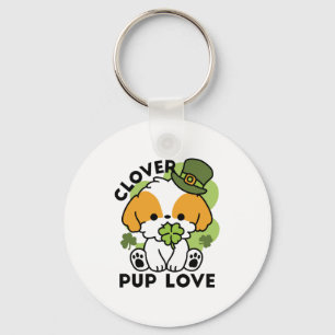 Clover Pup Liebe - St. Patrick's Day Dog Design Schlüsselanhänger