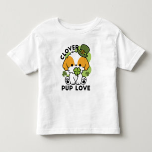 Clover Pup Love – St. Patrick's Day Hunde-Design Kleinkind T-shirt
