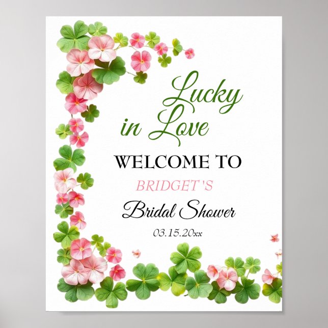 Clover St. Patrick's Day Brautparty WELCOME Poster (Vorne)