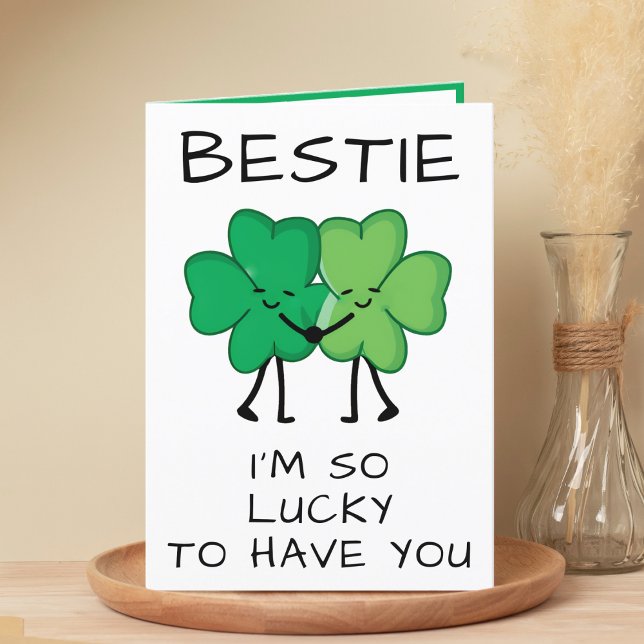 Clover St Patrick's Day Funny Friend Geburtstag Dankeskarte (Funny Clover St Patrick's Day Best Friend Birthday Thank You Card)