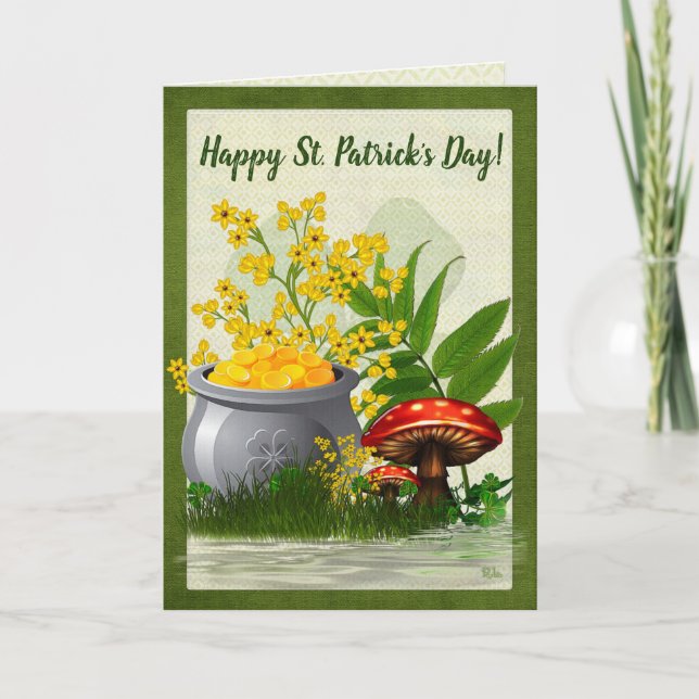 Clover Trail Whimsical Folk PERSONALISIERT Karte (Vorderseite)