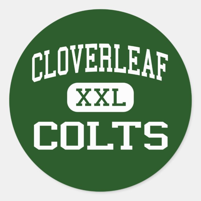 Cloverleaf - Colts - High School - Medina Ohio Runder Aufkleber (Vorderseite)