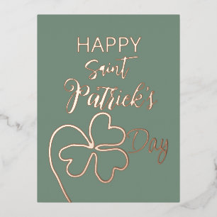 Cloverleaf Minimal/Saint Patrick's Day Folien Feiertagspostkarte