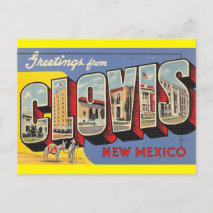 Clovis, New Mexico Vintage Kunst Reise Postkarte
