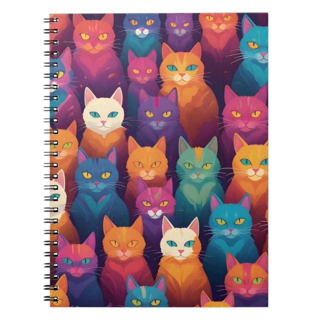 Clowder der farbigen Katzen Notizblock (Vorderseite)