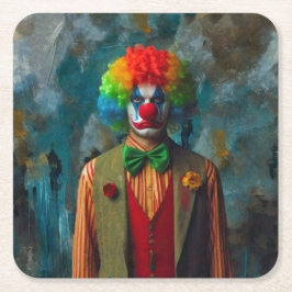 Clown 2 rechteckiger pappuntersetzer