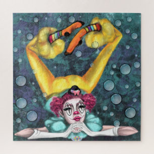 Clown Acrobat Girl - Circus Artists - Malerei Puzzle