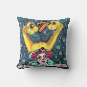 Clown Acrobat Throw Pillow Circus Artists Malerei Kissen