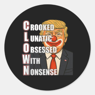 Clown-Akronym Anti-Trump-Parodie Runder Aufkleber