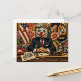 Clown am amerikanischen Schreibtisch Postkarte