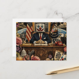 Clown am Schreibtisch Postkarte