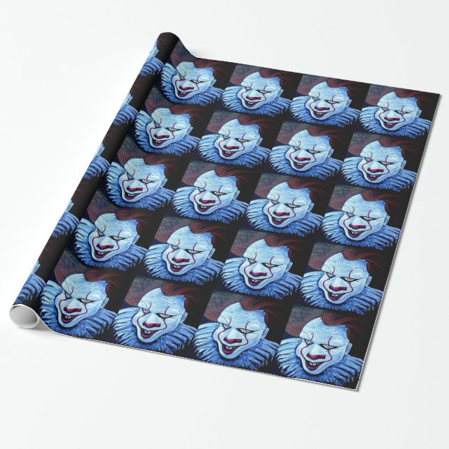 Clown: Böse Geschenkpapier (Ungerollt)