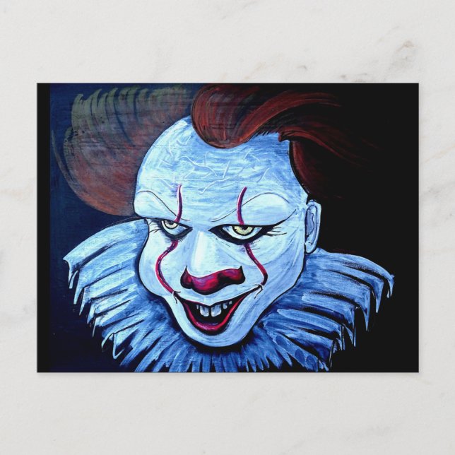 Clown: Böse Postkarte (Vorderseite)