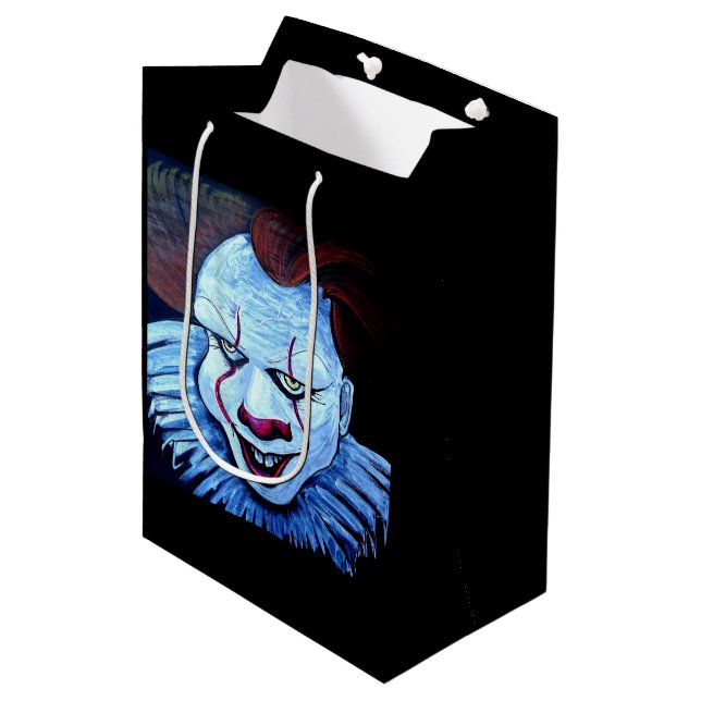 Clown: Böses Geschenktasche Mittlere Geschenktüte (Vorderseite Schrägansicht)