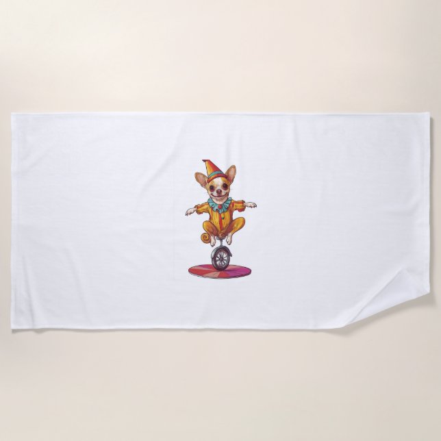 Clown Chihuahua - Funny Circus Dog Strandtuch (Vorderseite)