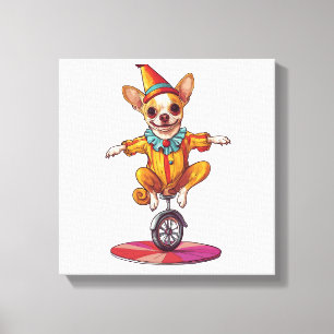 Clown Chihuahua � Lustiger Zirkushund Leinwanddruck