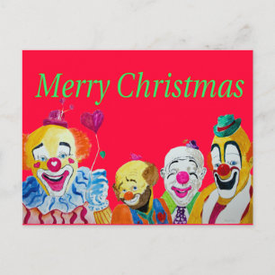 Clown Christmas Postcard Feiertagspostkarte