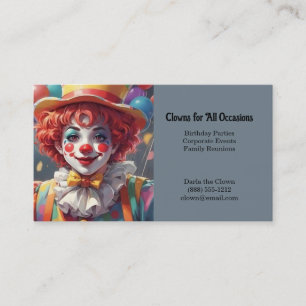 Clown Clowns für Geburtstagsfeiern Visitenkarten Visitenkarte