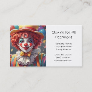 Clown Clowns für Geburtstagsfeiern Visitenkarten Visitenkarte