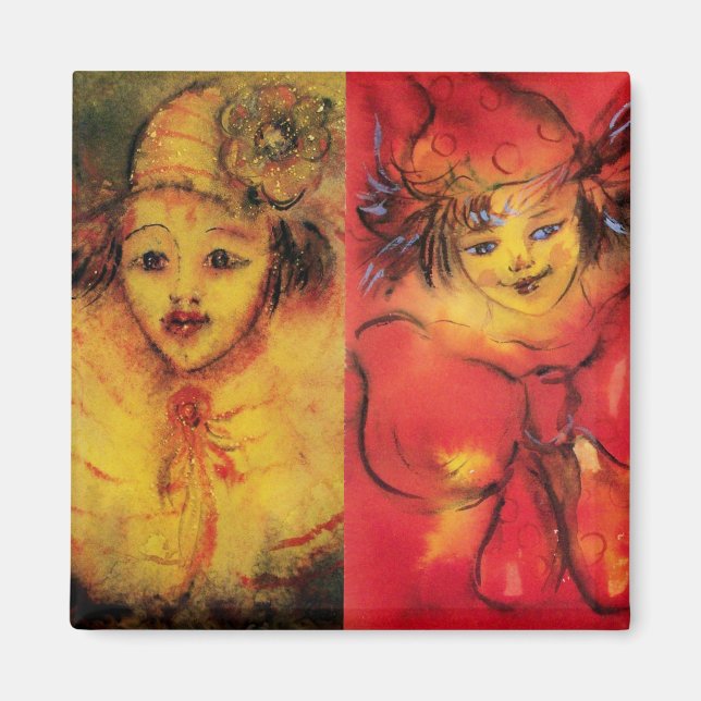 CLOWN COLLECTION Venetian Masquerade Clowns Magnet (Vorne)