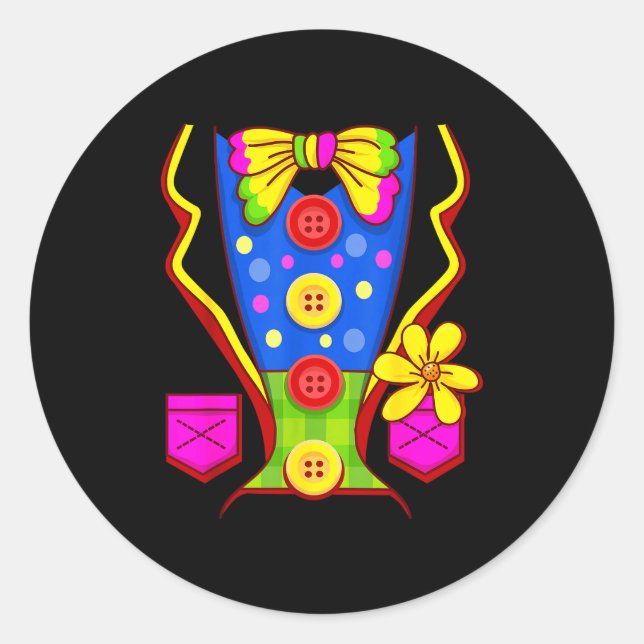 Clown Costume Circus  Runder Aufkleber (Vorderseite)