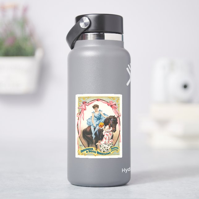 Clown, der einer Frau Blume auf dem Pferd übergibt Aufkleber (HydroFlask)