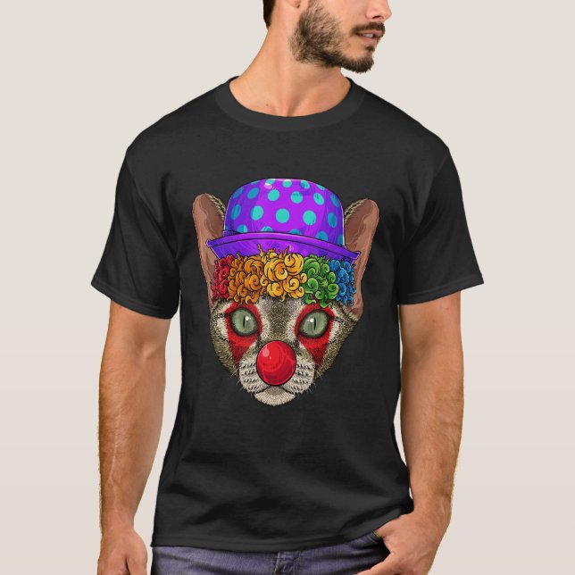 Clown Devon Rex Circus Carnival Costume Cat Theme  T-Shirt (Vorderseite)