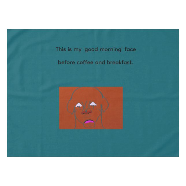 Clown-Faced Dog Cartoon Sketch Tischdecke (Vorderseite (Horizontal))