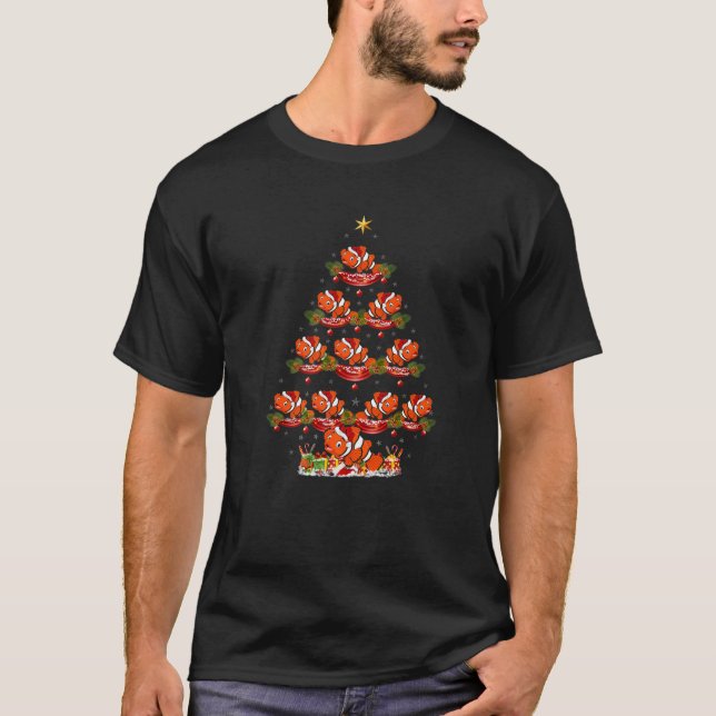 Clown Fisch Xmas Tree Lighting Clown Fisch Weihnac T-Shirt (Vorderseite)