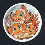 Clown fish Cartoon cute Family Underwater Uhr<br><div class="desc">Cute and Joyful little Clownfish Cartoon Characters swimming together on underwater Coral Reef Background. Original Vector Illustration Copyright BluedarkArt.</div>